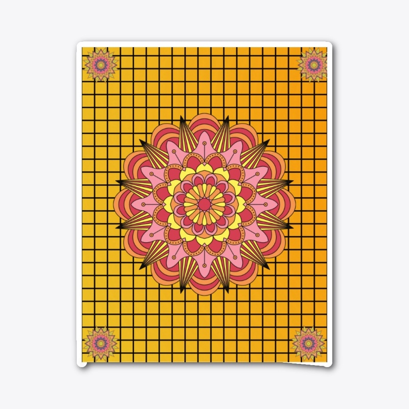 Mandala on a checkered background