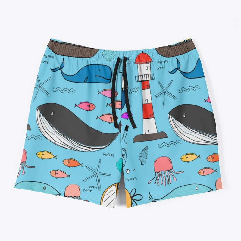 Summer Seaside Whale Fish Design