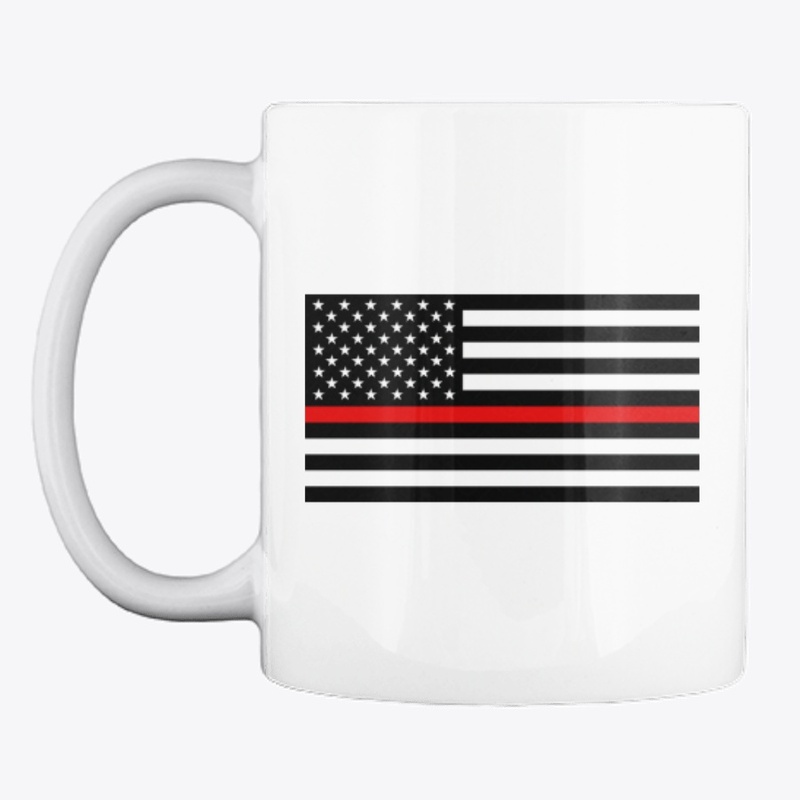 Thin Red Line Firefighters American Flag