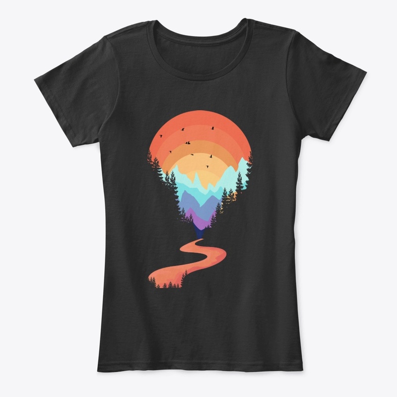 Retro  Forest Sunrise