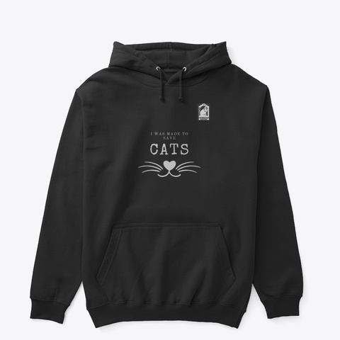 Made To Save Cats In Black Black T-Shirt Front