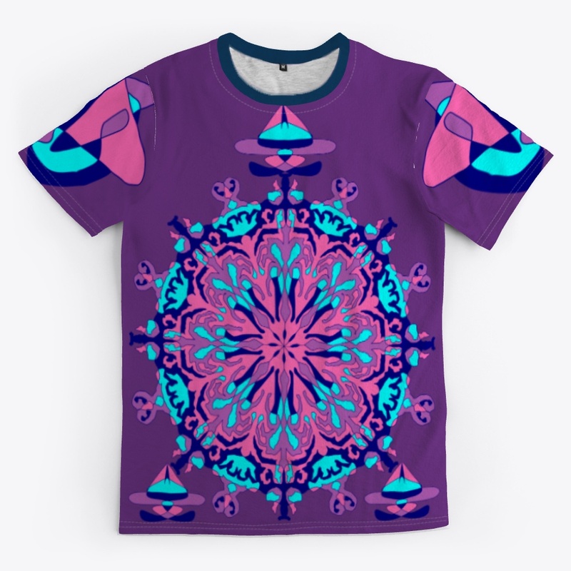 T shirt: Blue,purple pattern