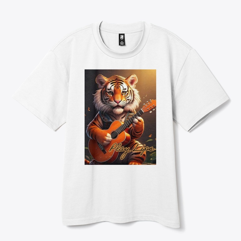 Play Lips, A tiger playing the guitar.