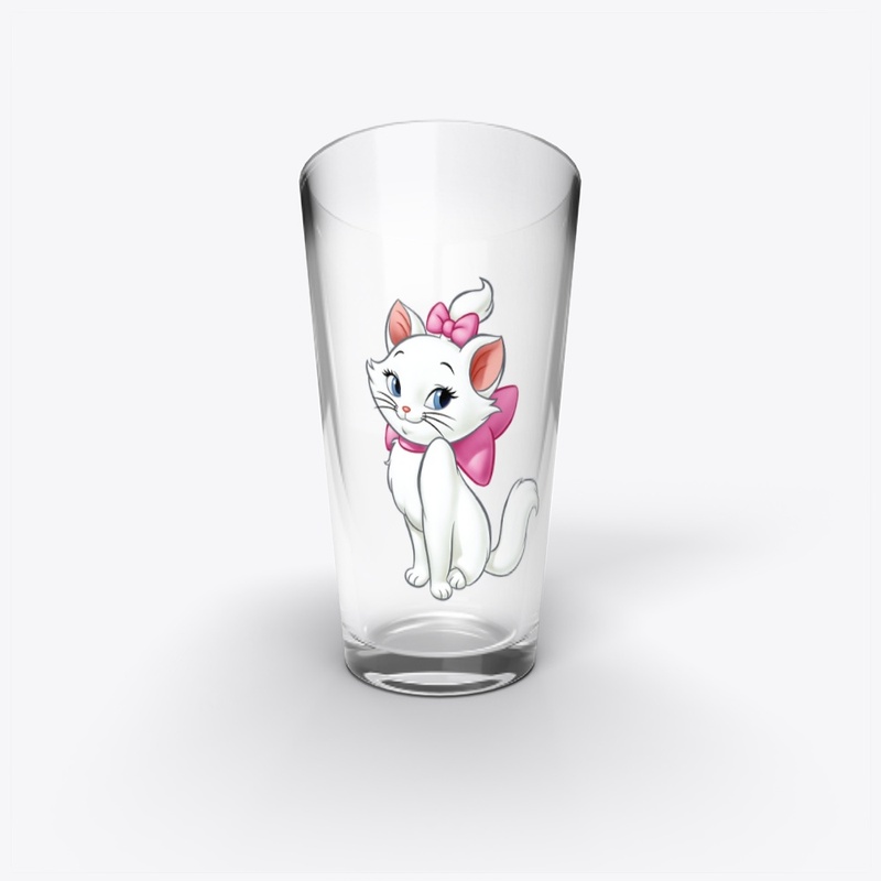pussy cat pinky bottle -glass-flip flop