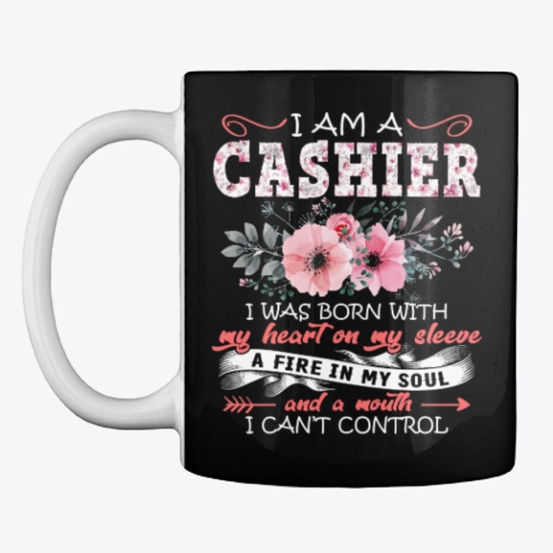 Cashier I Was Born With Floral Flowers