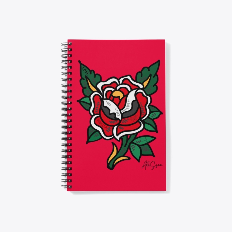 cool words on rose flower tshirt design