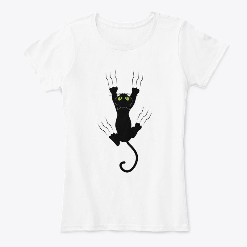 Hanging Cat Funny Women T-Shirt