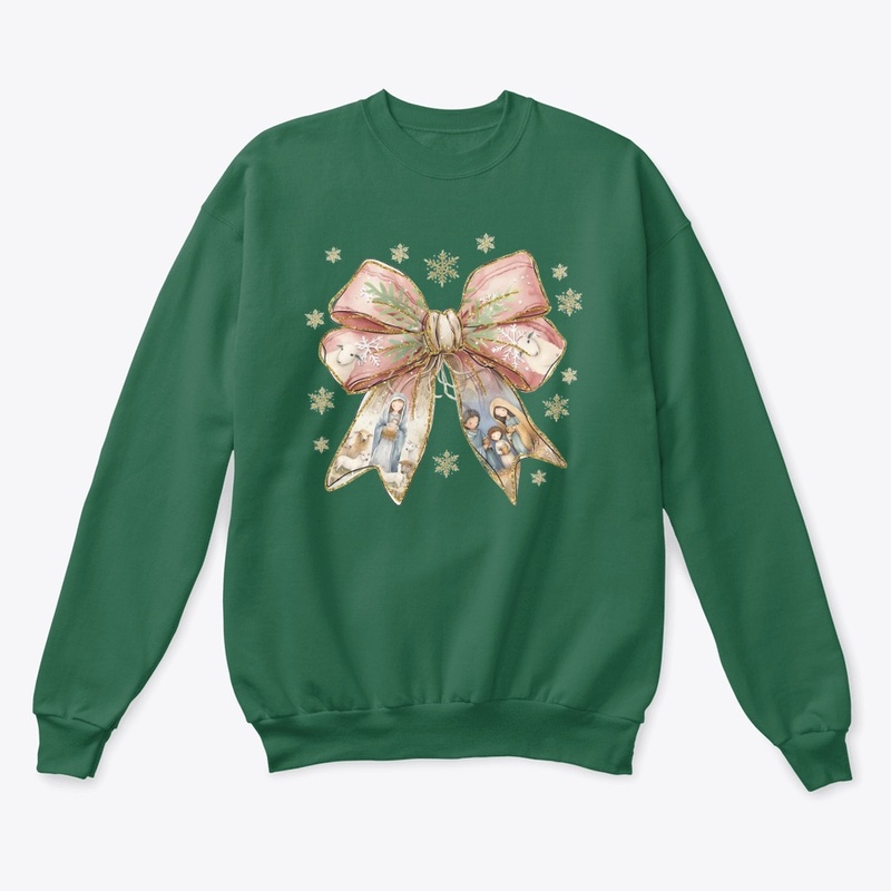 Jesus Christmas Coquette Bow