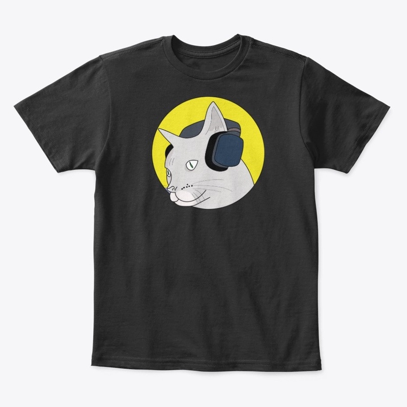 Musical Cat with a Headphone