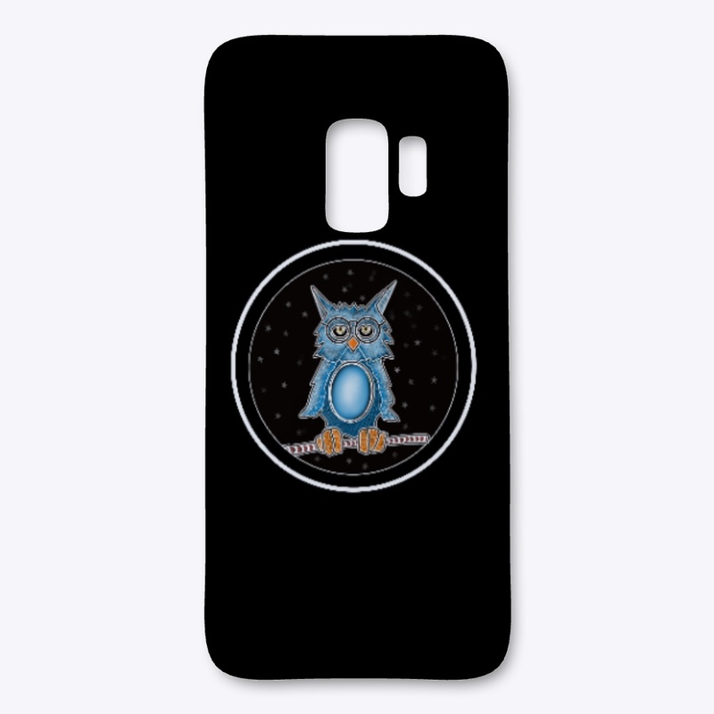 A blue owl with glasses...