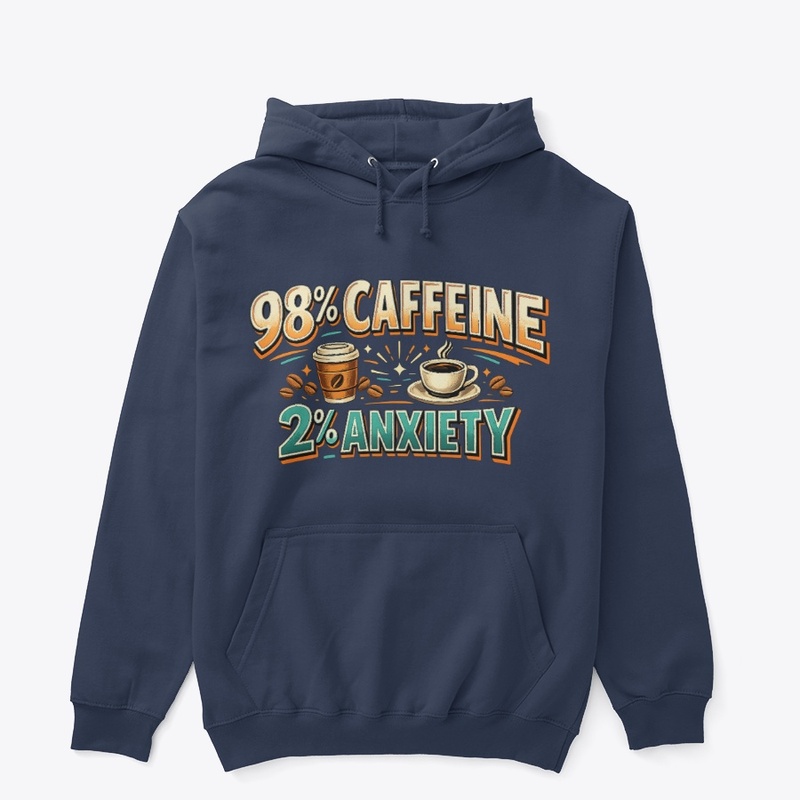 Funny “98% Caffeine – 2% Anxiety” Shirt 