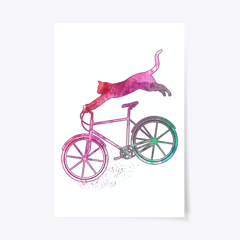 Cat Bike Cycling Gifts For Kitten Lover