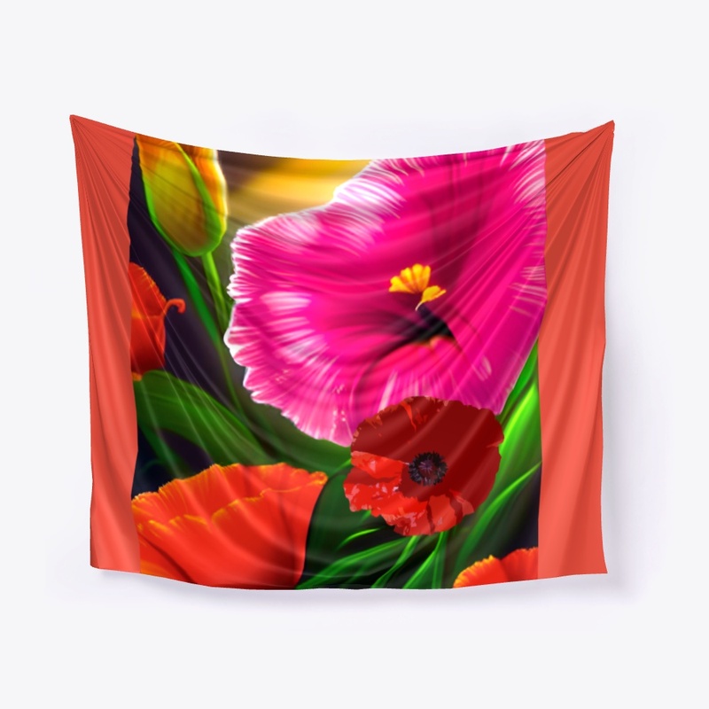Gladiolus And Poppies