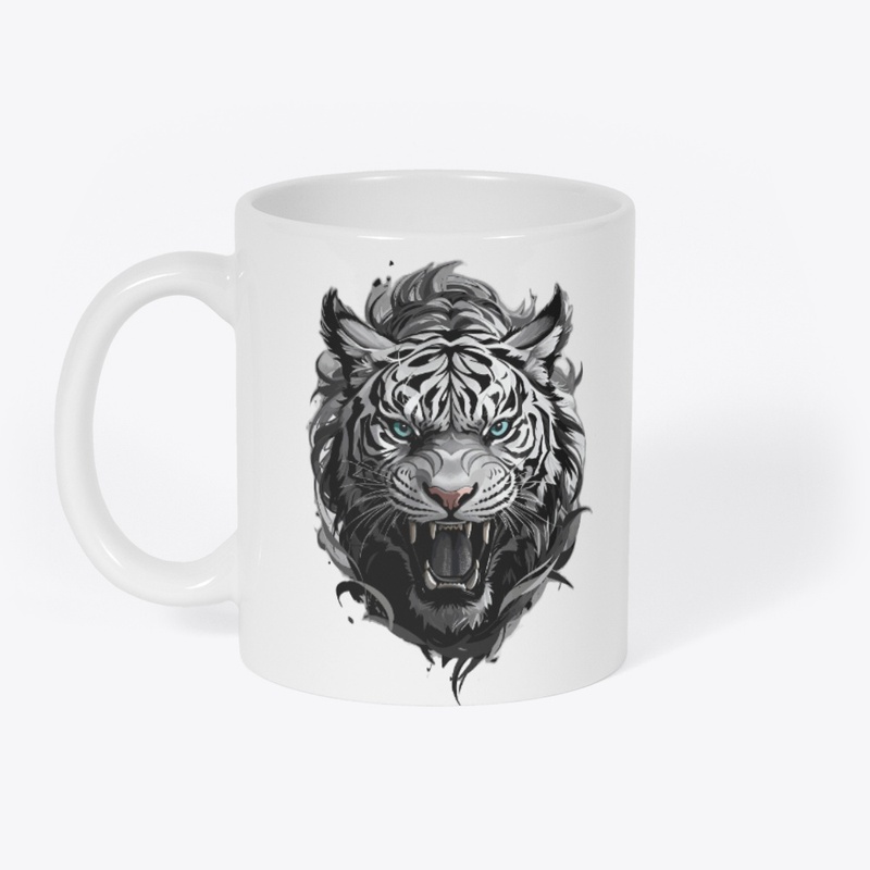 Tiger face roaring Design