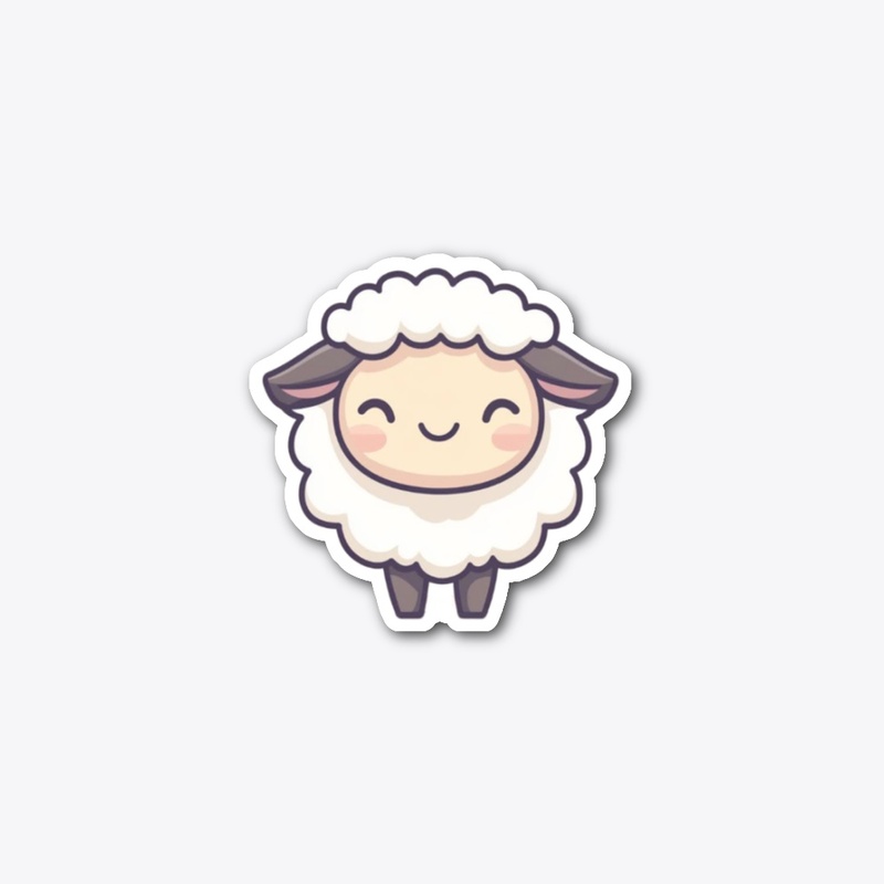 Happy Floof Sheep Sticker