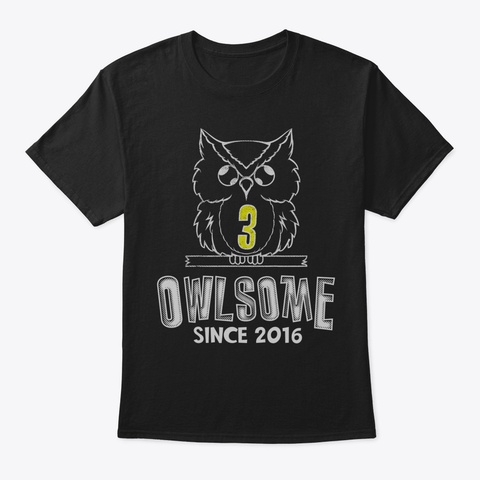Kids Birthday Shirt Gift For Boys 3 Year Black T-Shirt Front