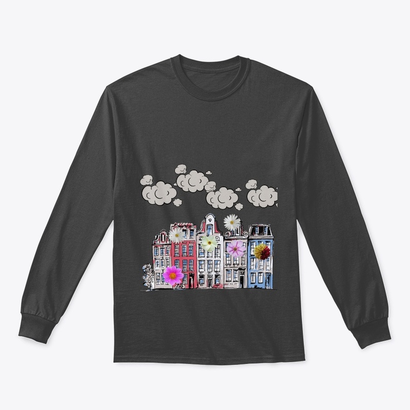 Snow Flowers, Cloud And Buildings
