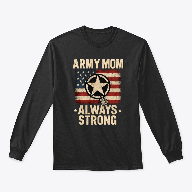 Army Mom Strong USA Flag Graphic