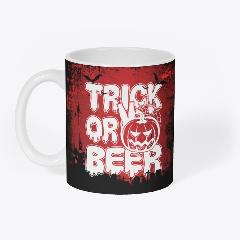 Trick or beer halloween theme design 