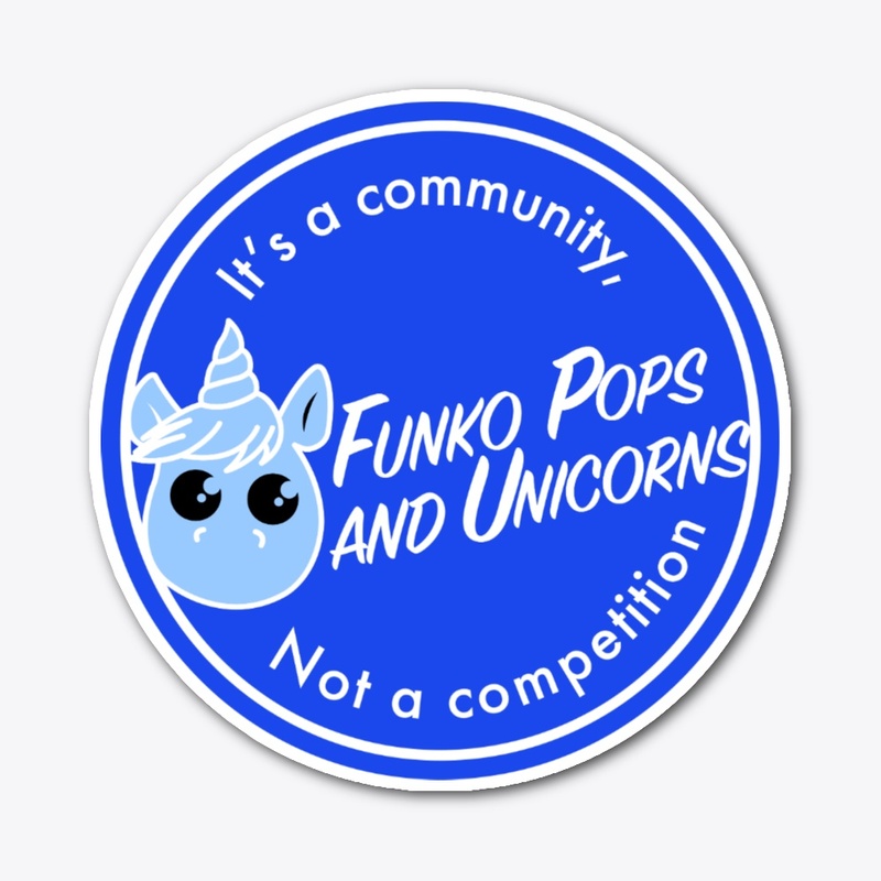 Funko Pops and Unicorns Circle Logo Blue