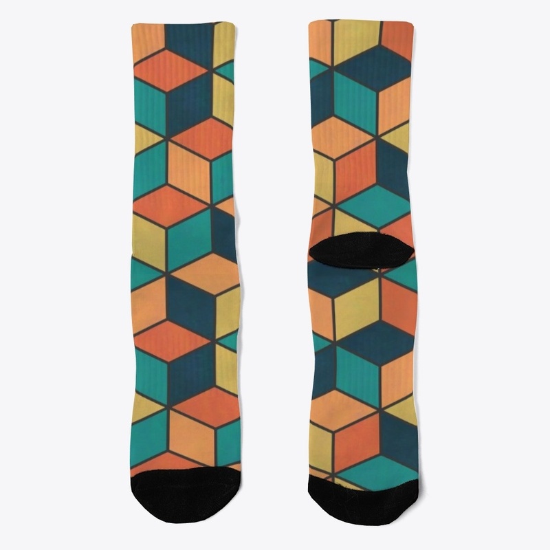 Colorful Cube Abstract Pattern Hexagons 
