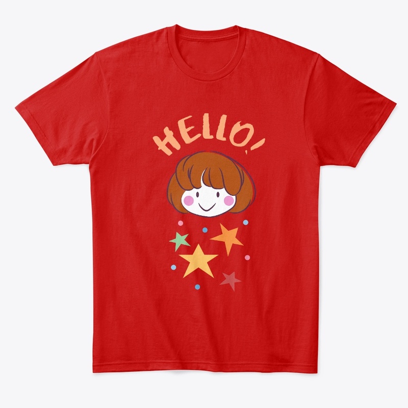 smiling girl says hello