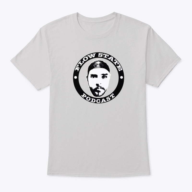 Flow State Podcast shirt B&amp;W logo