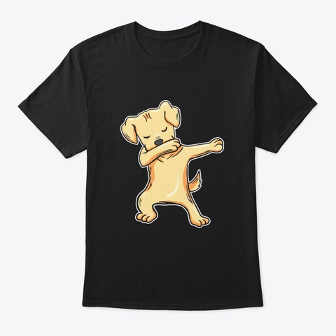 Labrador Retriever Dog Dabbing Dance Black T-Shirt Front