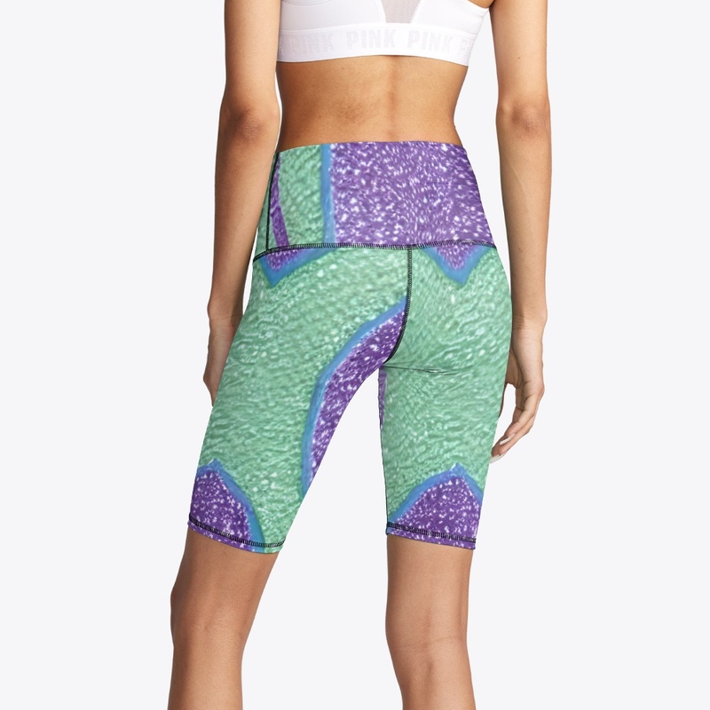 Sparkly Green and Purple Circle Design