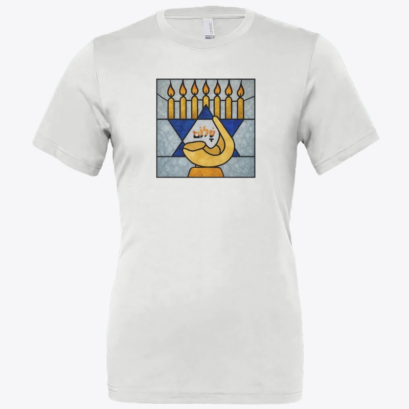 Menorah Mosaic T-Shirt - Star of David