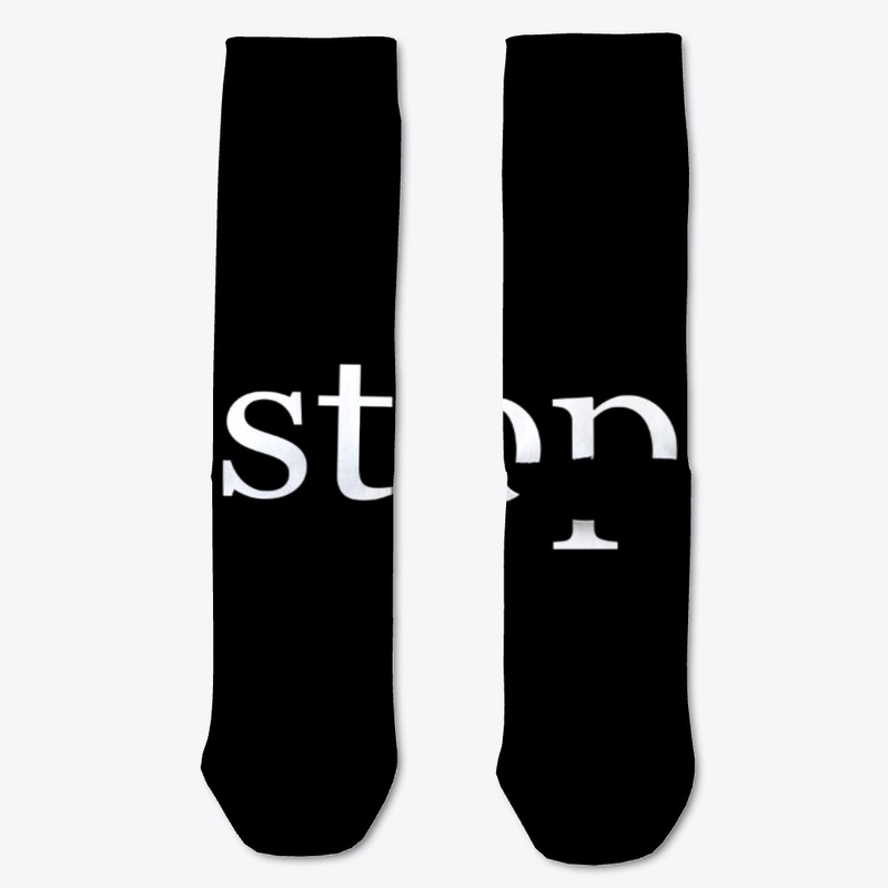 Stop in White on a Black Background