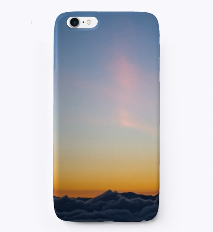 Yellow sunset over the clouds