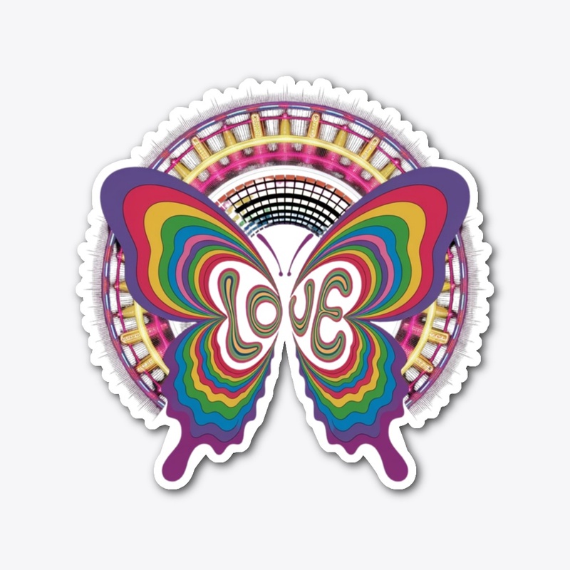 Psychedelic Rainbow Butterfly