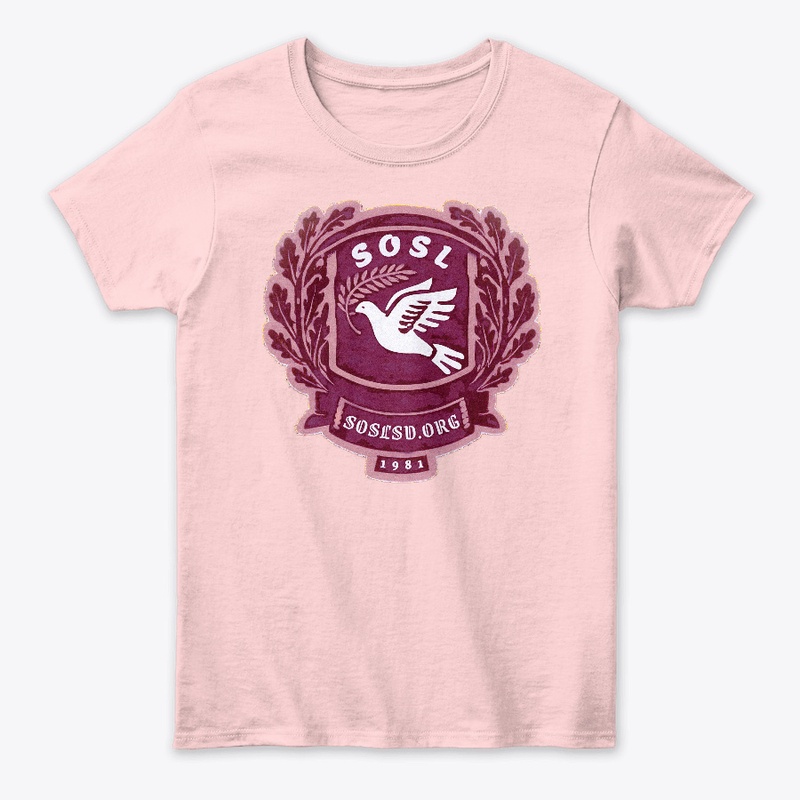 Laurel Dove Crest (rosewine) womens tee