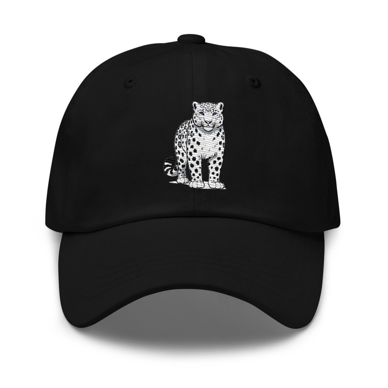 Snow Leopard Embroidered Dad Hat