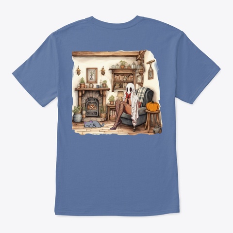 Spooky Season Front/Back Denim Blue T-Shirt Back
