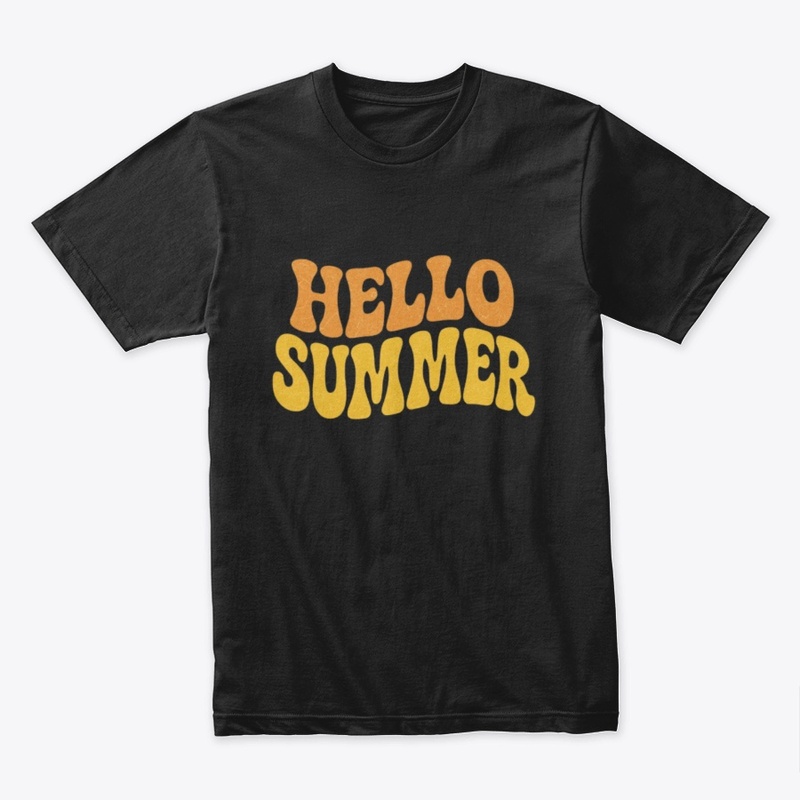 Retro Sunset "Hello Summer" Typography