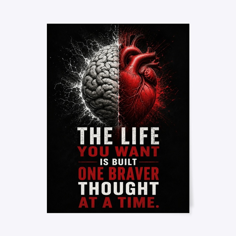 Brain Heart Motivation Print