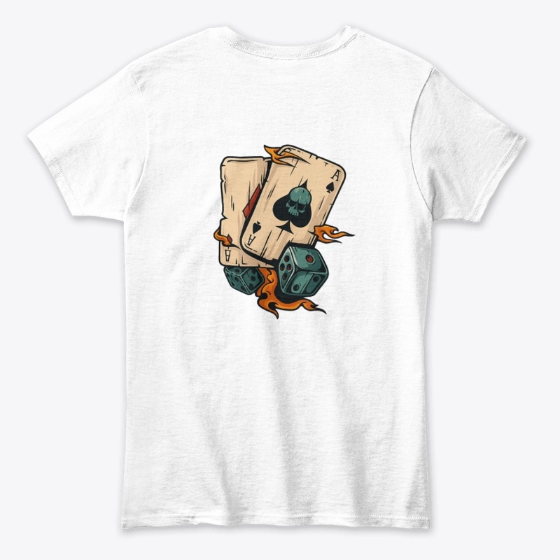 Flaming Ace & Dice Skull Desig