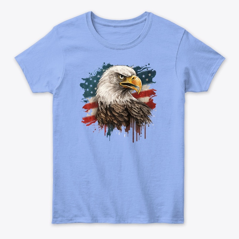 Ladies Flag and Eagle Tee Shirt