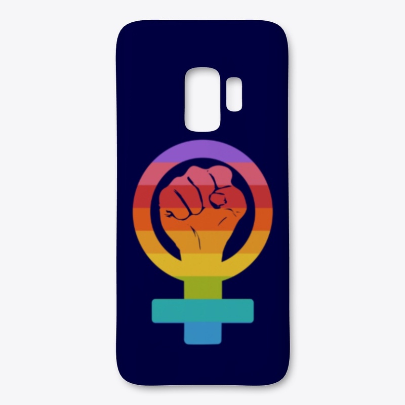 Colorful female activist symbol