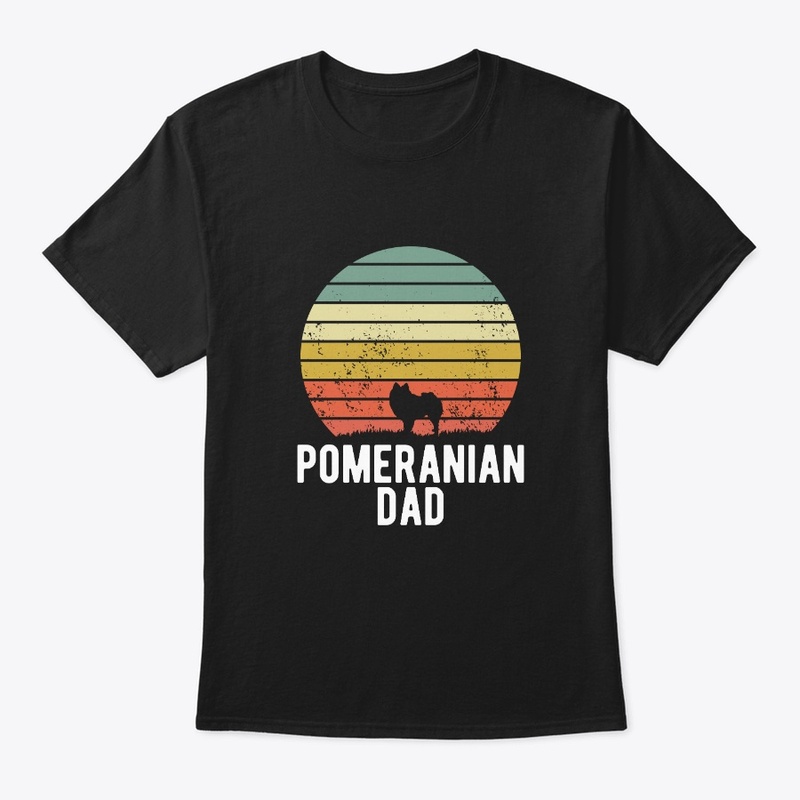 Pomeranian Dad Retro Sunset Dog Lover