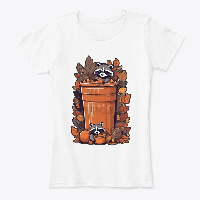 Adorable Raccoon Family - Fall Playtime