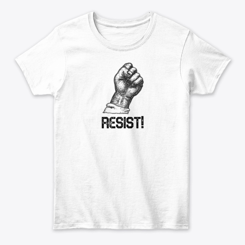 A Raised Fist with the Word Resist