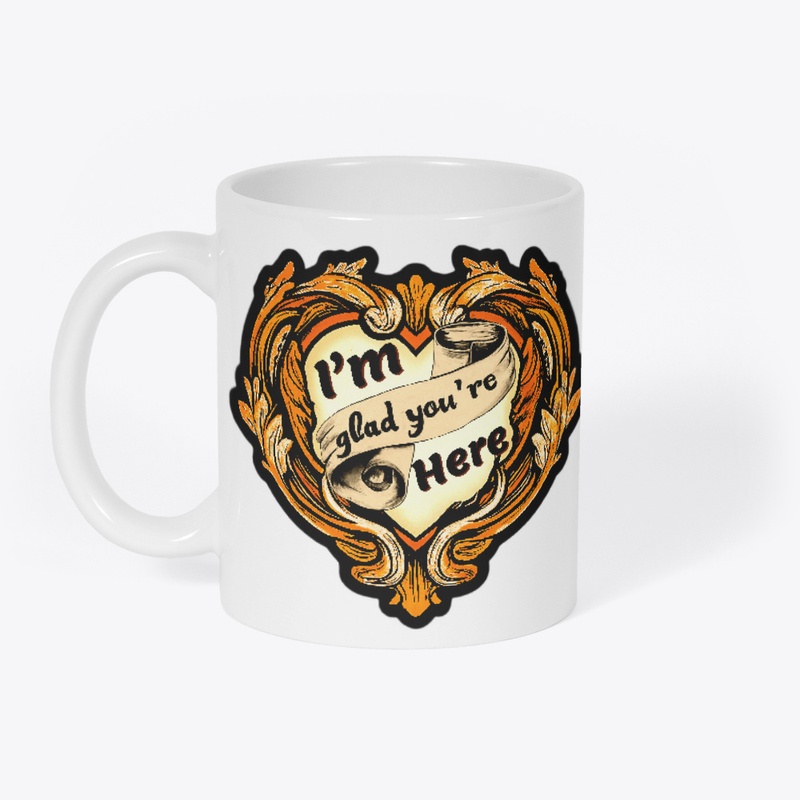 Baroque Heart mug in pumpkin