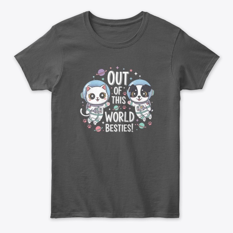 Space Besties Milo & Bo Kawaii Tee🚀🐾