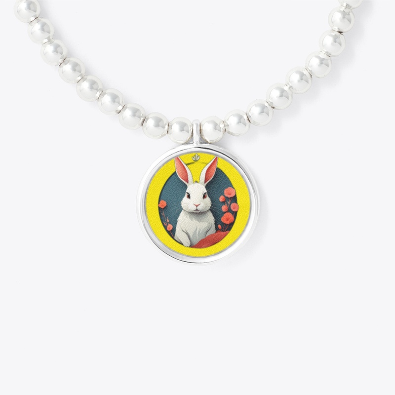 cute bunny bobble necklace