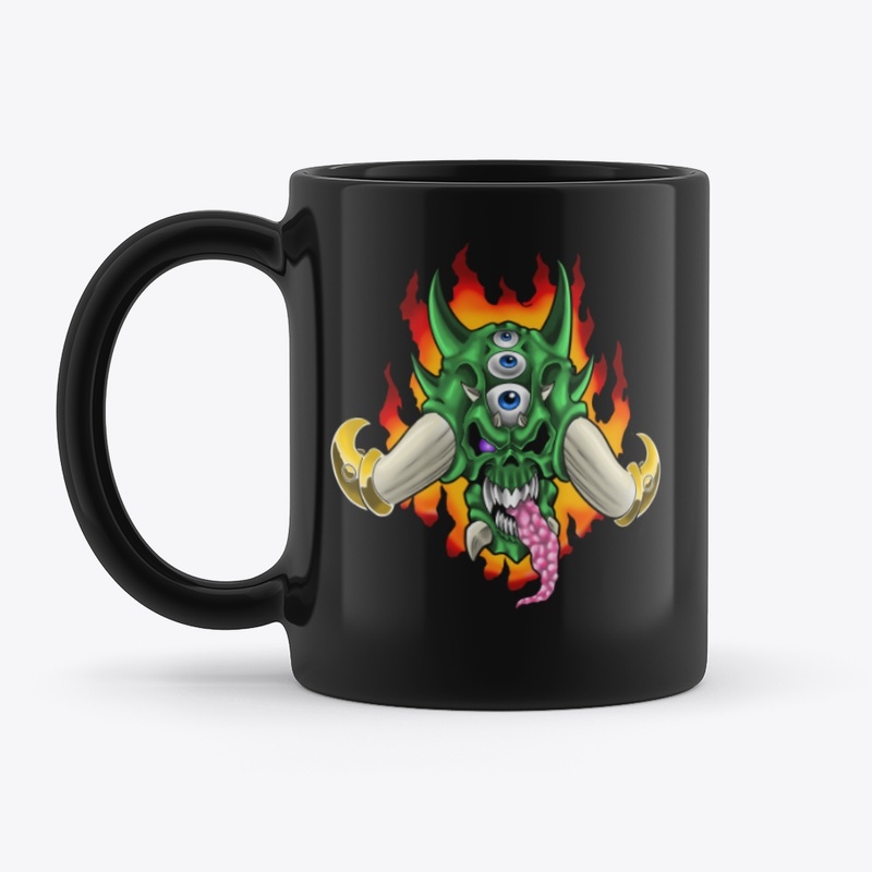 Original Flaming Skull Art. 