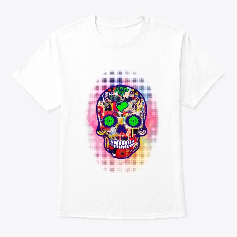 Colorful skull scrap paper