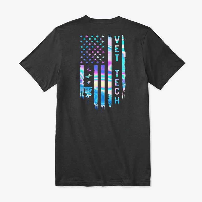 Awesome US Flag Heart VET Tech
